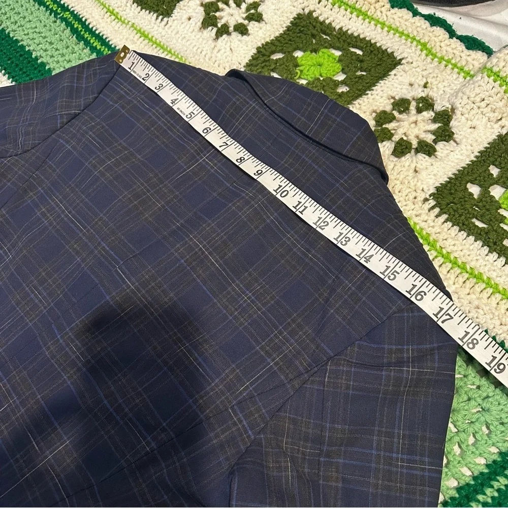 MM. Lafleur Plaid Virgin Wool Blend Business Blazer - Picture 15 of 16